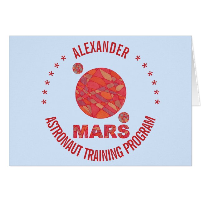 Z Mars Red Planet Space Geek Solar System Roligt Hälsningskort (Framsidan Horizontal)