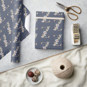 Z Monogram Blommigt - radbrytning Papper Presentpapper