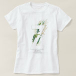Z Monogram Guld Löv Elegant T Shirt<br><div class="desc">Grönt löv och guld foliage fet brev t-shirt</div>