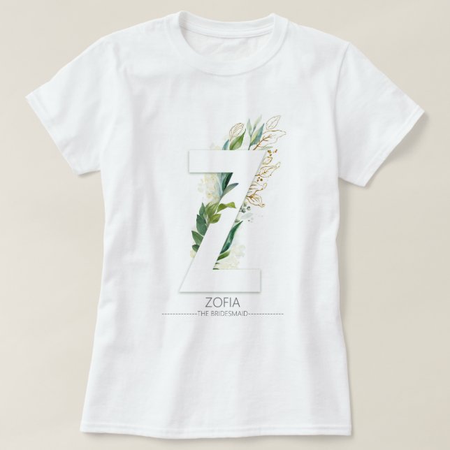 Z Monogram Guld Löv Elegant T Shirt (Design framsida)