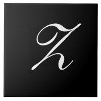 Z Monogram inledande vit på svart