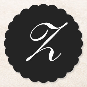 Z Monogram inledande vit på svart Underlägg Papper