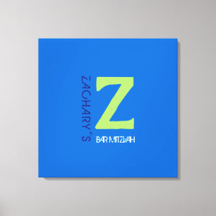 Z Monogram Inloggningsnämnd för Bat mitzvah inlogg Canvastryck