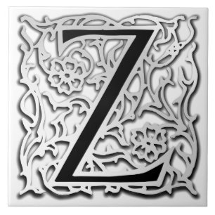 Z Monogram "Silver Besque" keramiskt plattor Kakelplatta