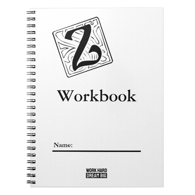 Z Monogramm Workbook black and white Anteckningsbok (Framsidan)