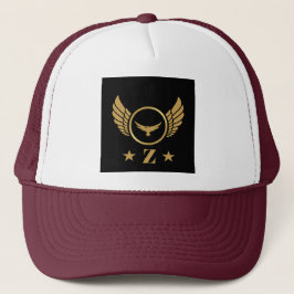 Z Symbol Brev Guld Eagle Vingar Monogram-Cap Keps