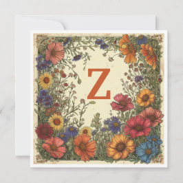 ’Z’ Trinidad Orange: Bloom & Monogram Julkort