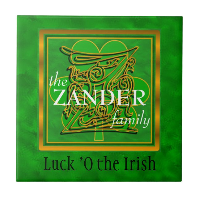 Z ’Tur of the Irish’ Family Anpassningsbar Monogra Kakelplatta (Framsidan)