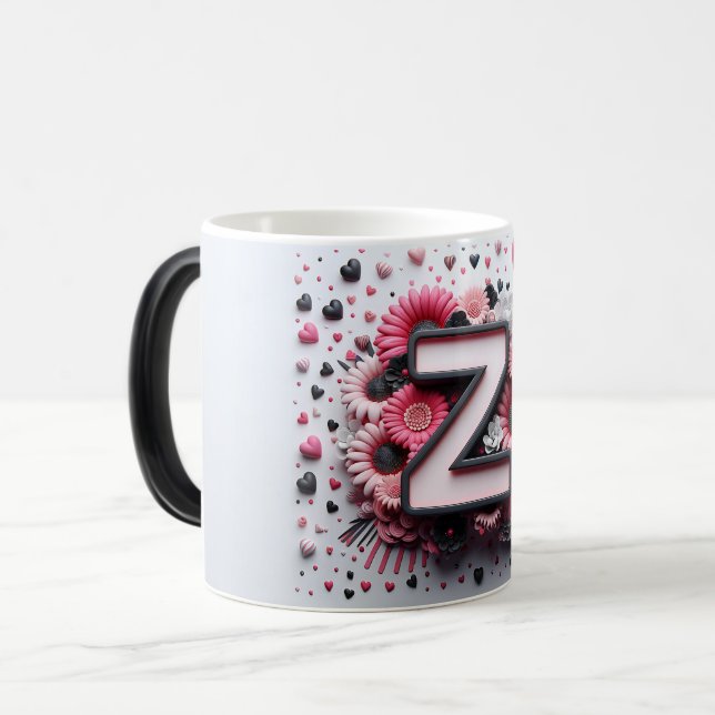 Z Valentine Alphabet 3D Magisk Mugg (Framsida vänster)