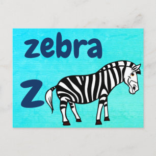 z - zebra-flashkort vykort