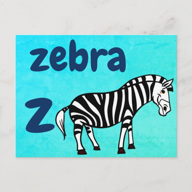 z - zebra-flashkort vykort (Framsida)