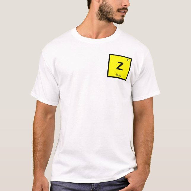 Z - Zeus Gud Kemisk Periodiska Systemet Symbol Tee (Framsida)