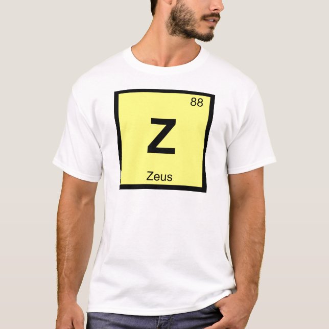 Z - Zeus Gud Kemisk Periodiska Systemets Symbol Tee (Framsida)