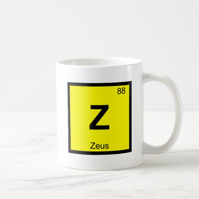 Z - Zeus Guds kemi Periodiska systemet Symbol Kaffemugg (Höger)