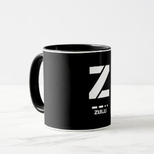 Z(Zulu) Natos fonetiska alfabet & Morse Code Mugg