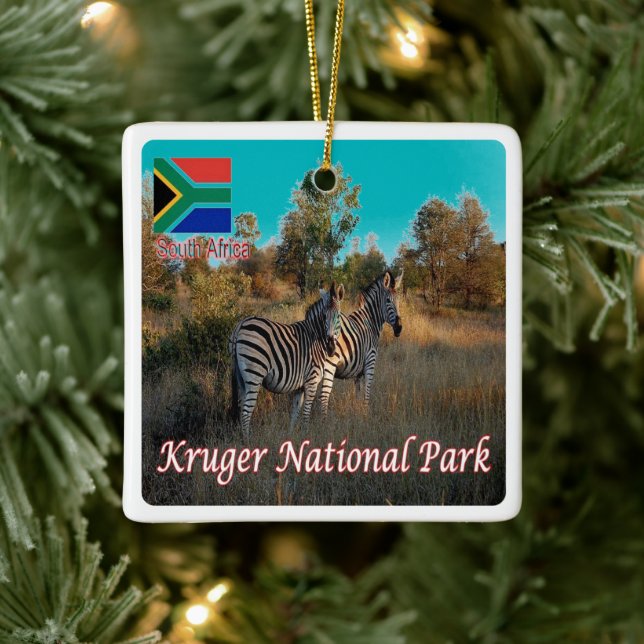 ZA004 KRUGEN nationalpark, södra Afrikan. Julgransprydnad Keramik (Träd)