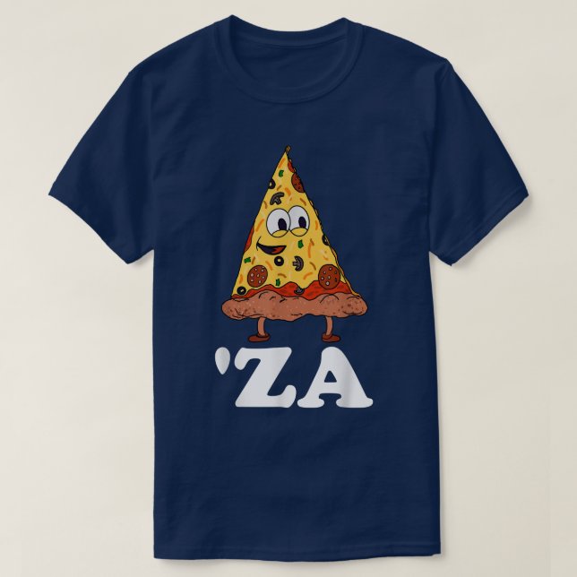 Za Pizza Slang za Funny Slice of Pizza Abbreviati T Shirt (Design framsida)