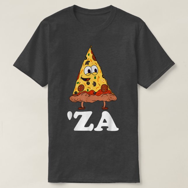 Za Pizza Slang "Za - Lustigt stycke Pizza Abbrevia T Shirt (Design framsida)