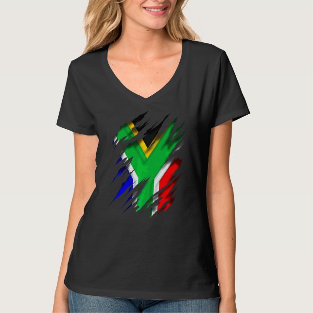 Za Zaf Sydafrikanska Flagga Södra Afrikan T Shirt (Framsida)