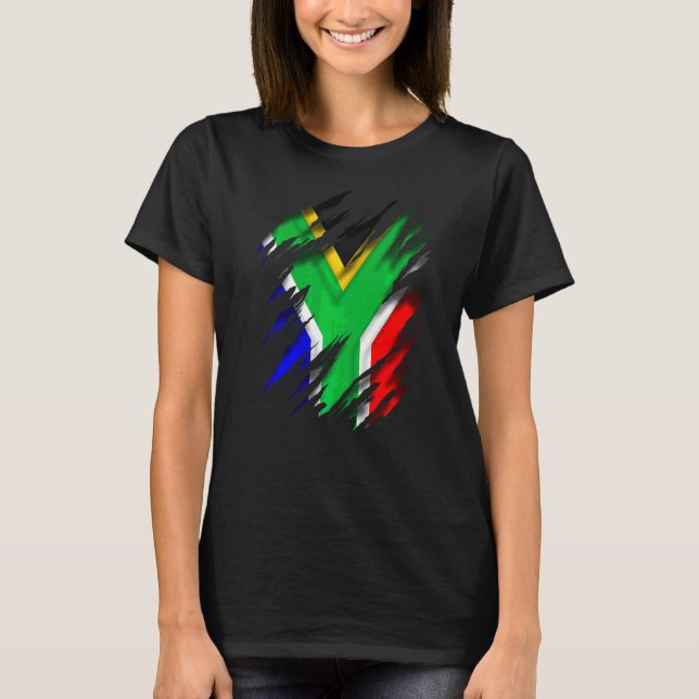 Za Zaf Sydafrikanska Flagga Södra Afrikan T Shirt (Framsida)