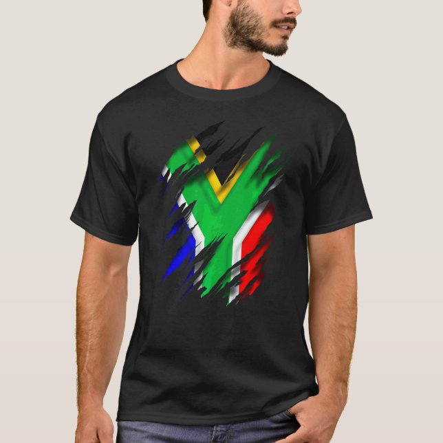 Za Zaf Sydafrikanska Flagga Södra Afrikan T Shirt (Framsida)