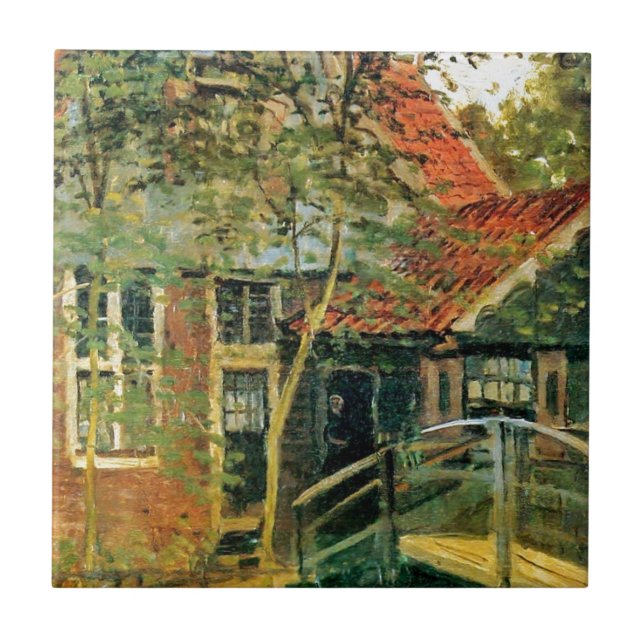 Zaandam överbryggar lite vid Claude Monet Kakelplatta (Framsidan)