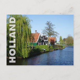Zaanse Schans holländska timmerhus i rött och vit Vykort