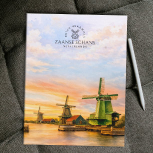 Zaanse Schans Nederländerna Vindkraftverk Resa Vykort