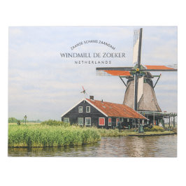 Zaanse Schans Väderkvarn Akvarell Holländskt kultu Anteckningsblock