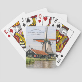 Zaanse Schans Väderkvarn Akvarell Holländskt kultu Casinokort