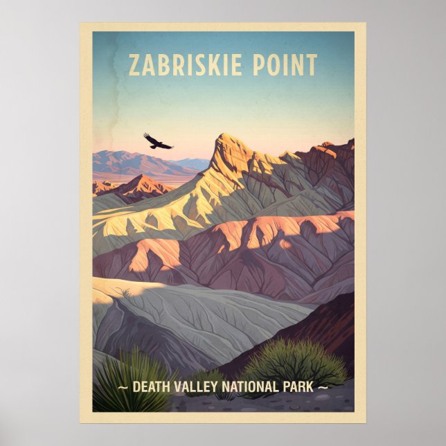 Zabriskie Point Dödsdalen nationalpark V01 Poster (Framsidan)