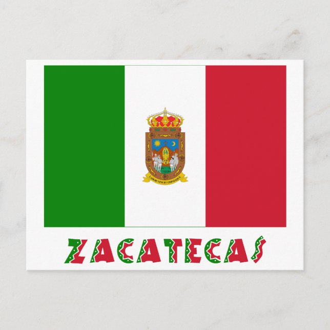 Zacatecas inofficiella flagga vykort (Framsida)
