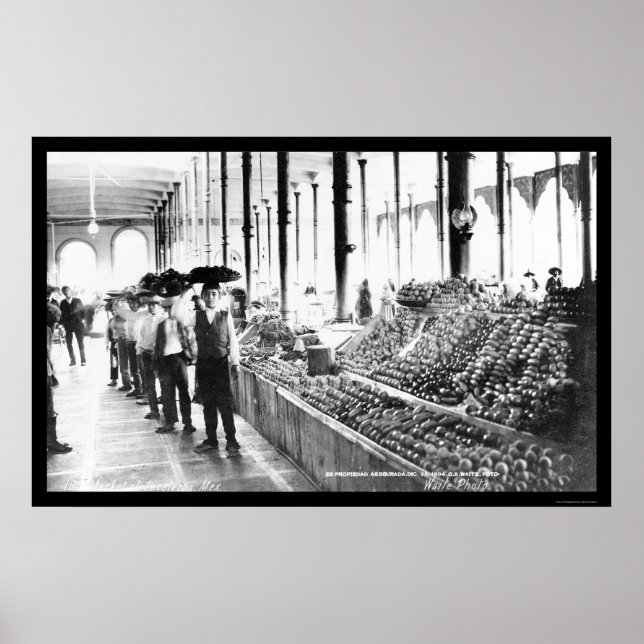 Zacatecas, Mexiko Food Market 1904 Poster (Framsidan)