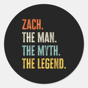 Zach Människan Myten Legend, Roligt Namn Zach Runt Klistermärke