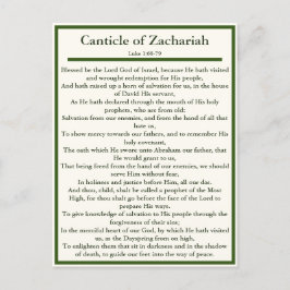 Zacharias lovsång och Magnificat bönekort Vykort