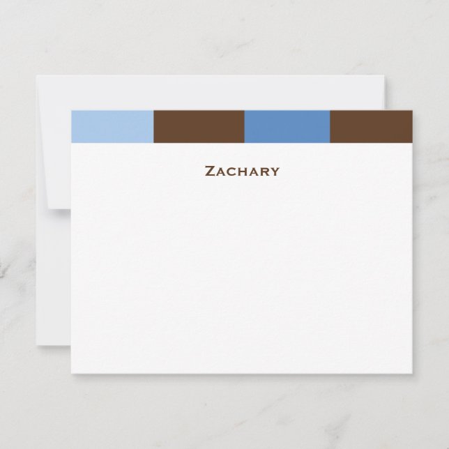 Zachary Blue Brown tackkort Anteckningskort (Framsida)