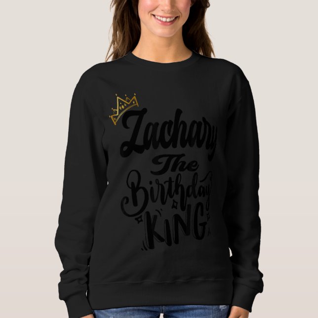 Zachary, födelsedagen Kung Grattis på födelsedagen T Shirt (Framsida)