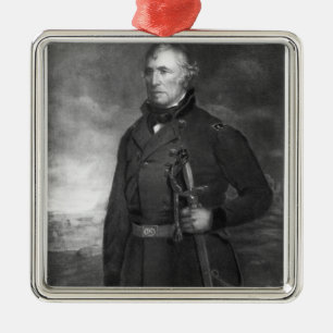 Zachary Taylor 12:epresidenten av det enigt påst Julgransprydnad Metall