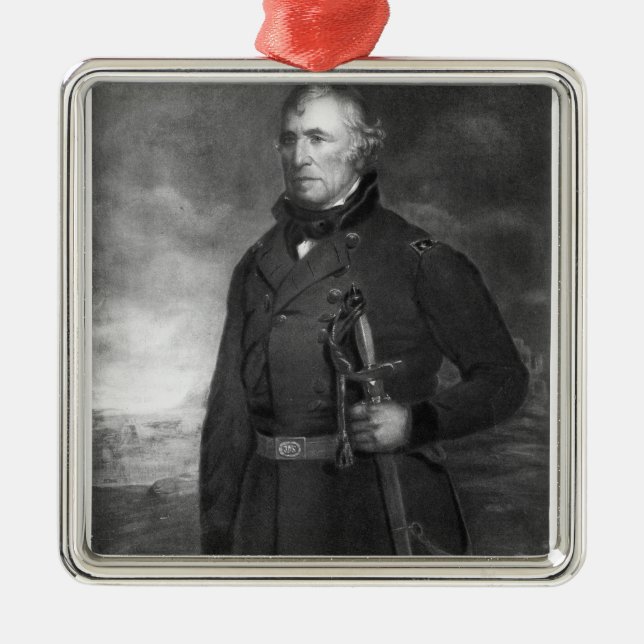 Zachary Taylor 12:epresidenten av det enigt påstår Julgransprydnad Metall (Framsidan)
