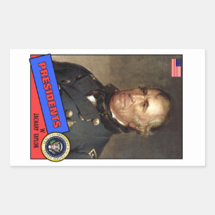 Zachary Taylor Baseball Card Rektangulärt Klistermärke
