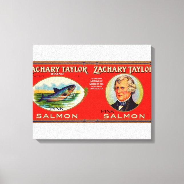Zachary Taylor Brand Salmon Label Canvastryck (Framsida)