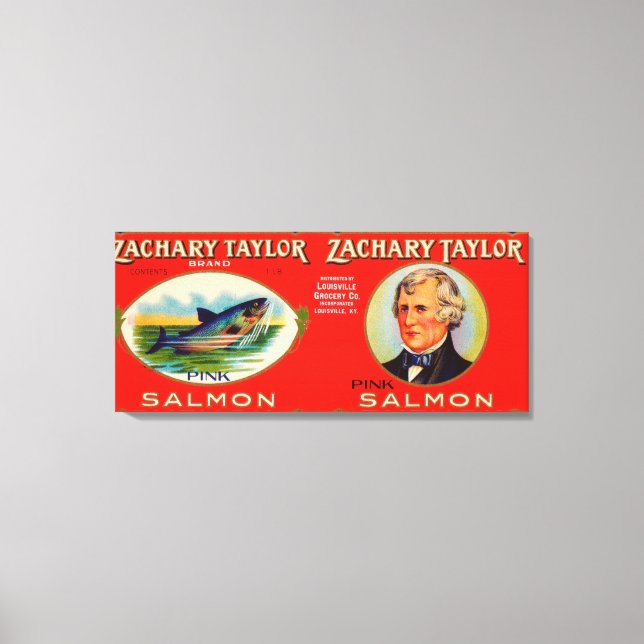 Zachary Taylor Brand Salmon Label Canvastryck (Framsida)