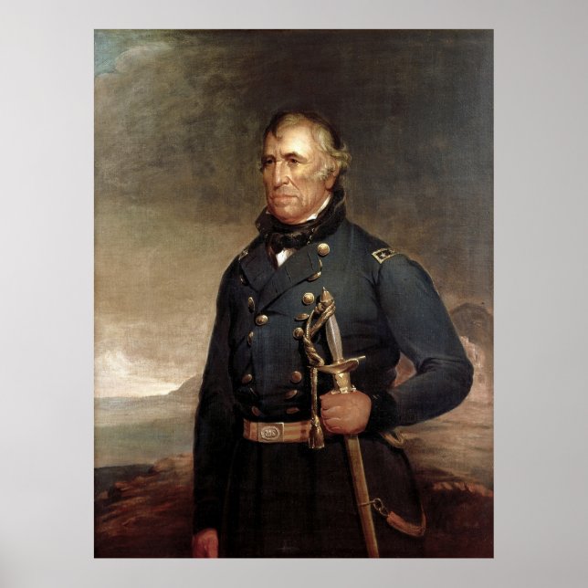 ZACHARY TAYLOR Porträtt av Joseph Henry Bush Print Poster (Framsidan)