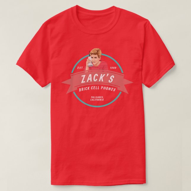Zacks Brick Cell Telefoner Est 1989 T Shirt (Design framsida)