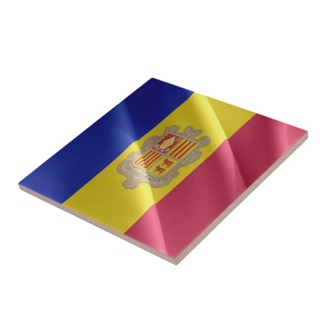 zAD001 Wave FLAGGA Andorra Kakelplatta (Sidan)