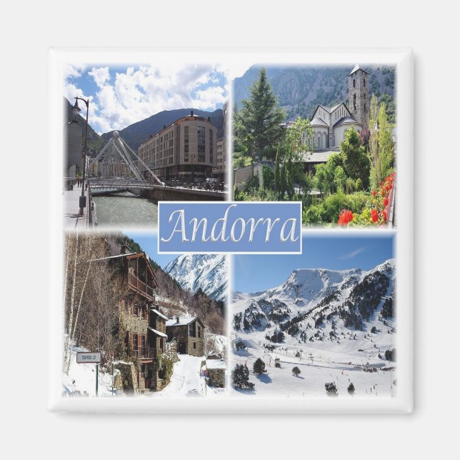 zAD003 ANDORRA, La Vella, mosaic, Fridge Magnet (Framsidan)