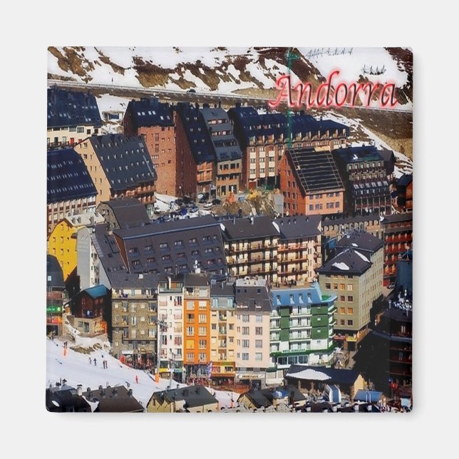 zAD006 - ANDORRA panorama - Fridge Magnet (Framsidan)