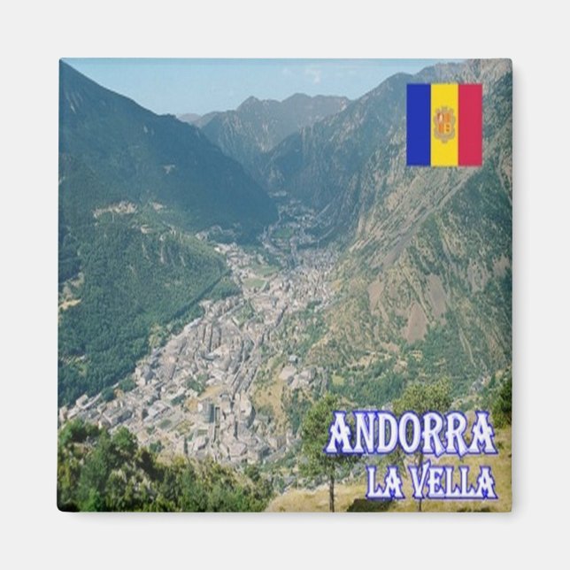 zAD009, LA VELLA Andorra, Fridge Magnet (Framsidan)