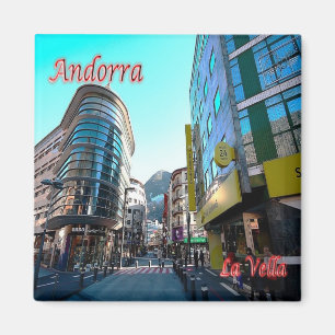 zAD011, LA VELLA center, Andorra, Fridge Magnet