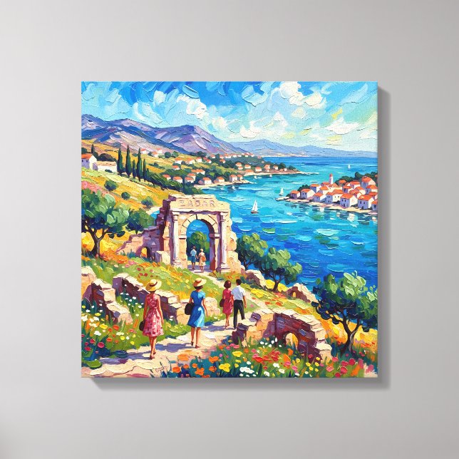 Zadar Croatia Coastal Landscape Wall Decor Canvastryck (Framsida)